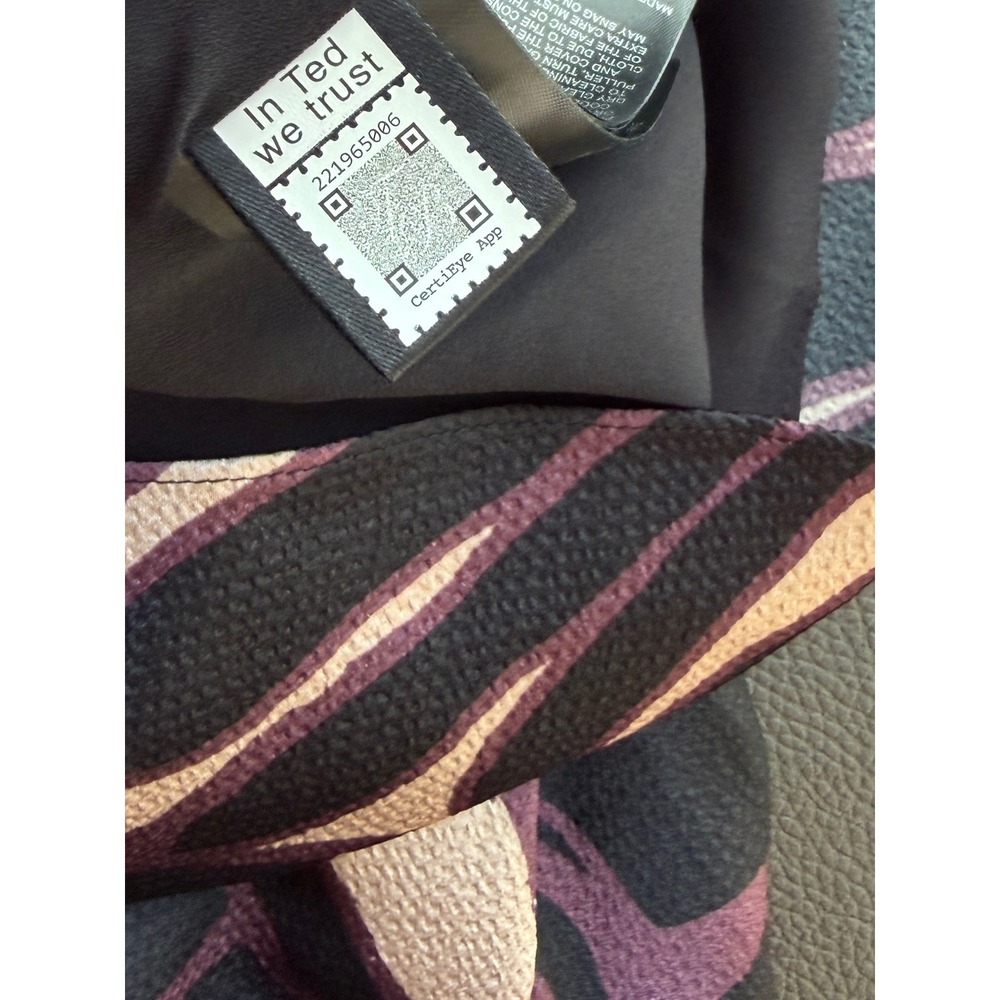 Ted Baker Gilliaa Abstract Print Fit n Flare Mini Dress Puff Sleeves Whimsigoth - Picture 8 of 12